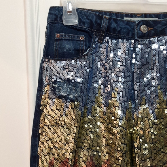 NWT topshop sequin multicolour jeans - Picture 2 of 3